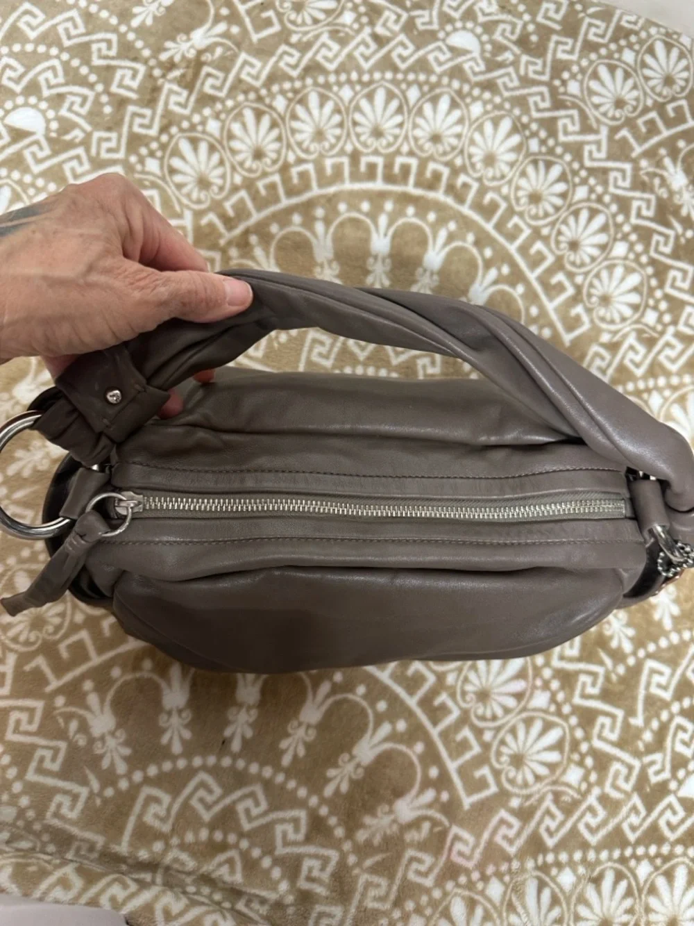 COACH Y2K PARKER TAUPE SOHO PLEATED LEATHER HOBO BAG 13442
